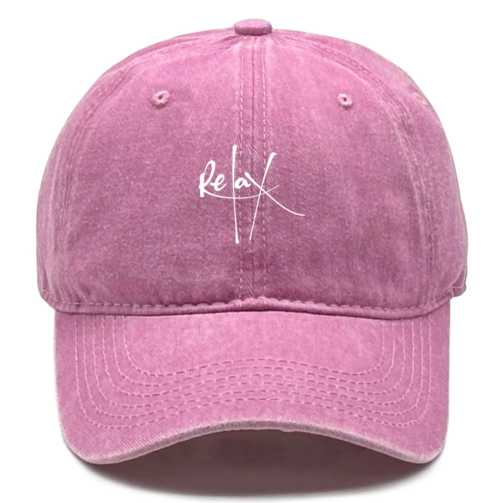 Relax Print Snapback Baseball Caps Mesh Hat Casual Slouchy Adjustable Caps Ideal Choice For Outdoor Sports One Size Fits All
