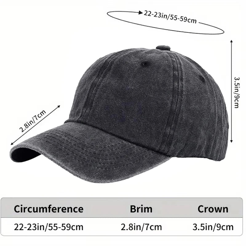 Custom-washed vintage baseball caps made of washable cotton material, breathable. Customized logo for events