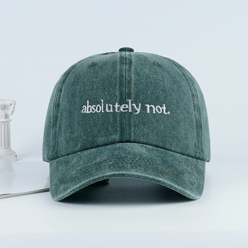 MLFO Absolutely Not Embroidered Washed Baseball Cap: Lightweight, Breathable, and Adjustable—Unisex Casual and Fashionable Hat