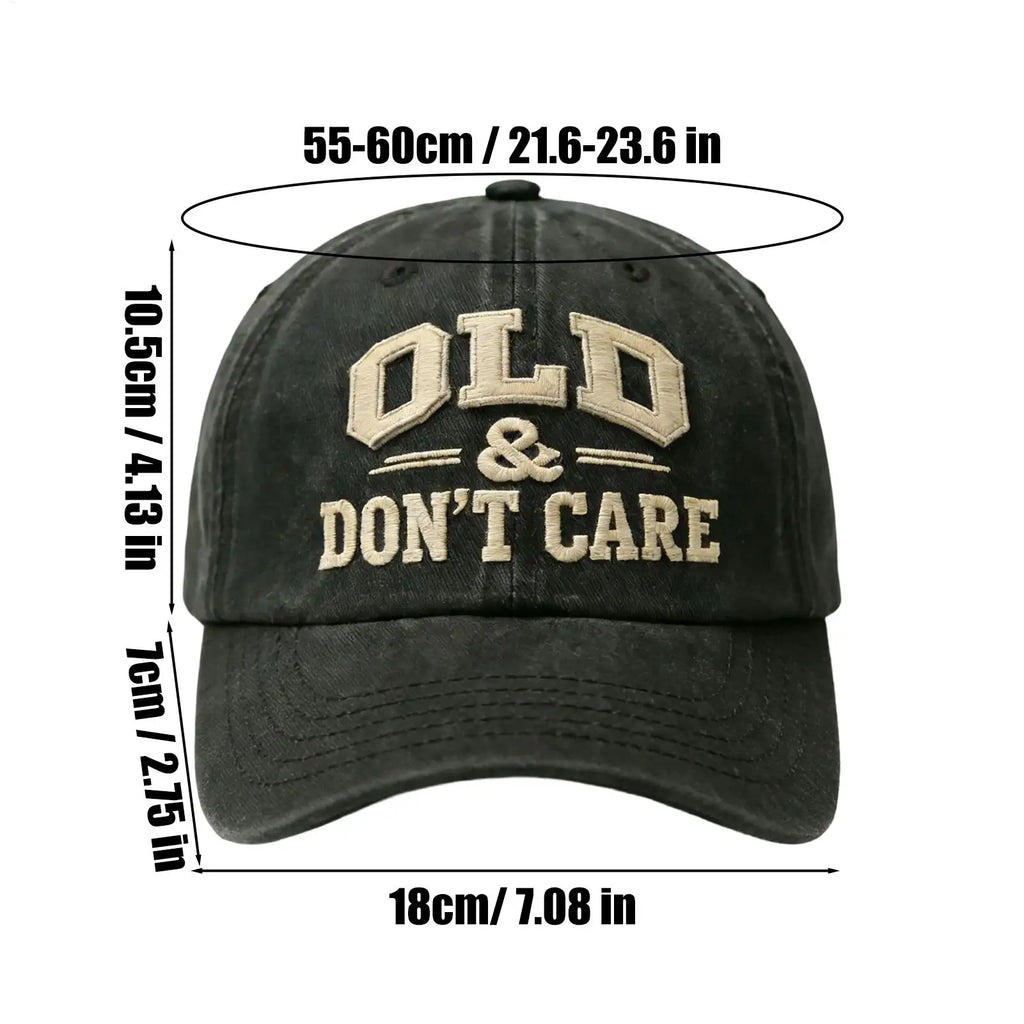 Baseball Caps Letter OLD Dont Care Embroidery Retro Washed Cotton Baseball Cap For Men Women Snapbacks Outdoor Sport Sun Hat