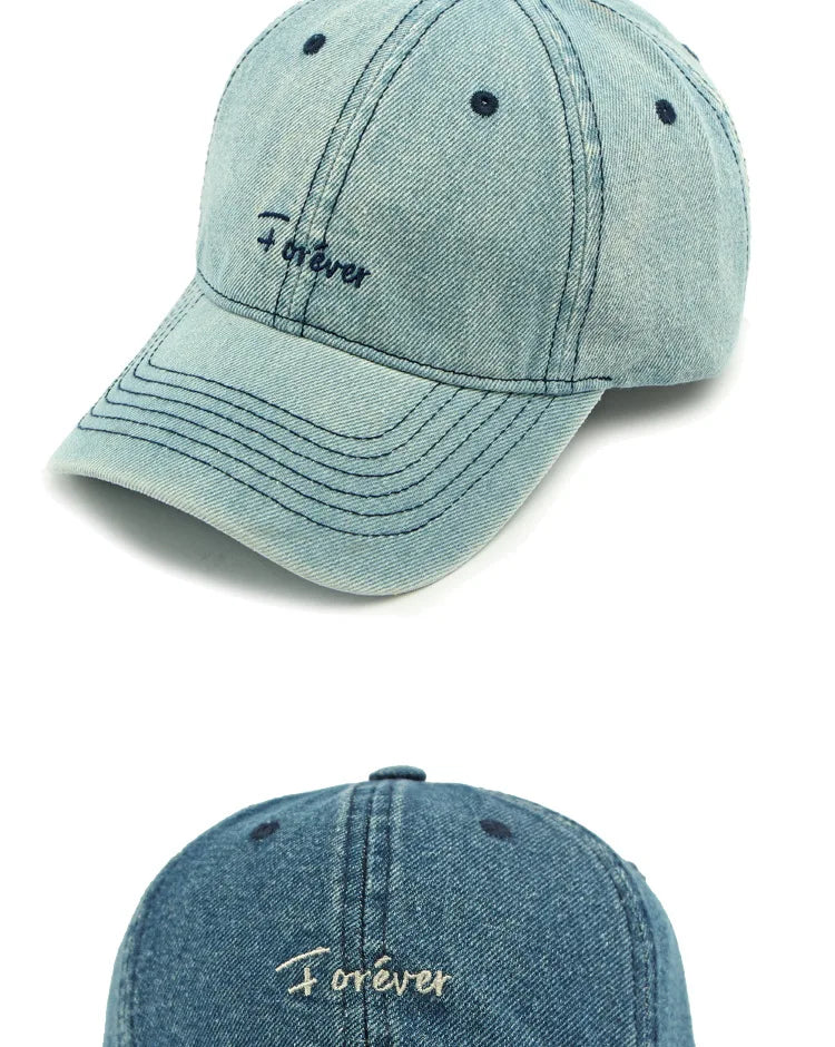 Snapback Cap Spring Summer Washable Denim Embroidery Baseball Caps For Men And Women 모자 골프용품 땡처리 кепка casquette gorras hombre