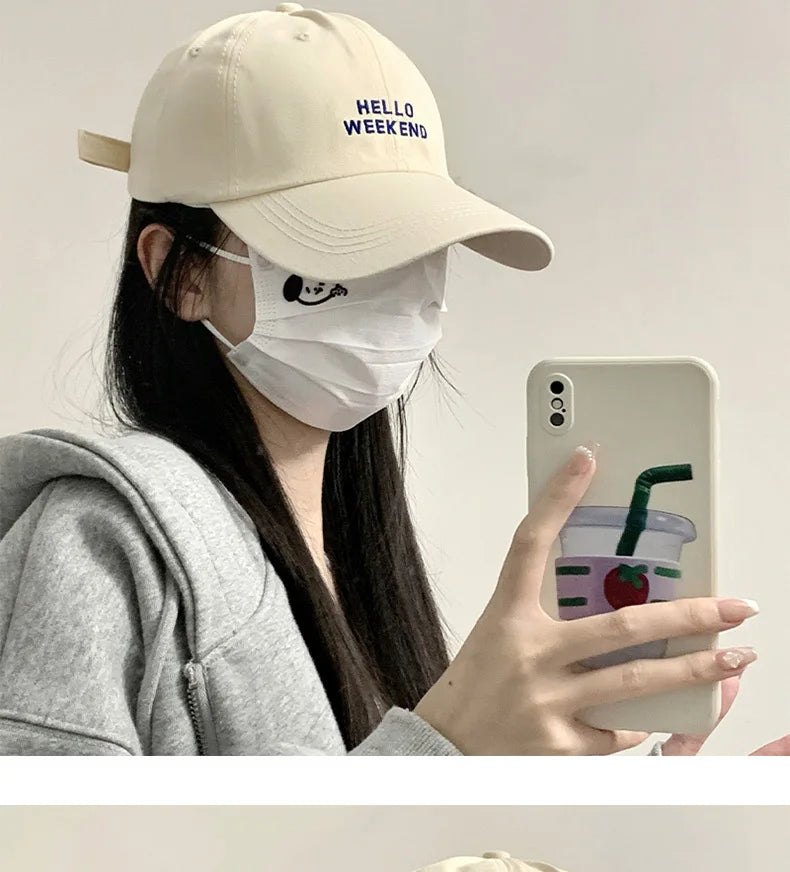 Women Baseball Cap Fashion Spring Summer Oversized Embroidered Letters Curved Brim Daily Wear Outdoor Sports For Big Head