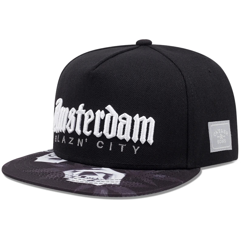 2025 Trendy Fashion New Flat brimmed Hat Men's Personalized HipHop Hat Women's Outdoor Leisure Cycling Sunshade Hat Baseball Hat