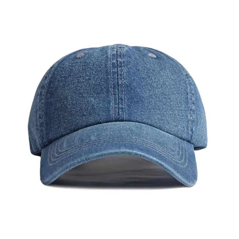 Unisex Solid  Denim Baseball Cap Blank Washed  Jean Hat Casquette Adjustable Snapback Hats Caps For Men And Women