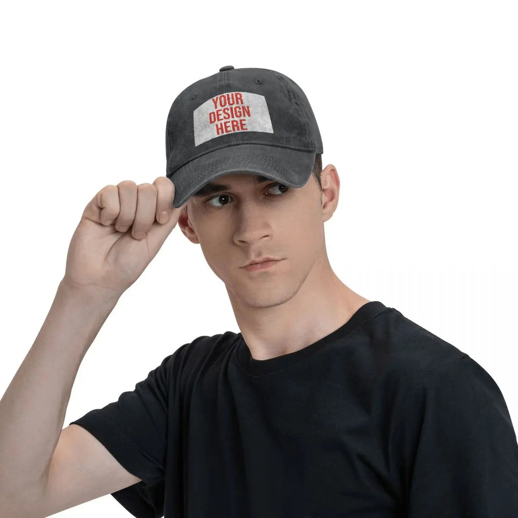 Customized Your OWN Design Baseball Caps Fashion Distressed Washed DIY Photo or Logo Picture Men Women Outdoor Golf Caps Hat