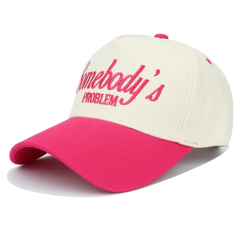 Somebody Truck Driver Hat Men and Women Adjustable Embroidered Baseball Hat Color blocked Valentine's Day Couple Hat