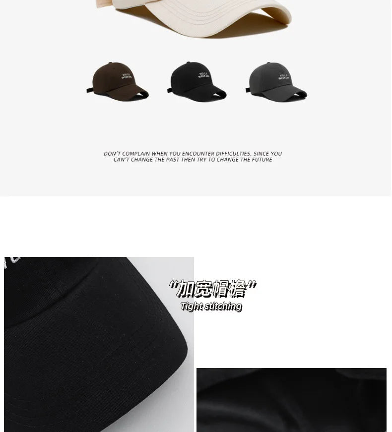 Women Baseball Cap Fashion Spring Summer Oversized Embroidered Letters Curved Brim Daily Wear Outdoor Sports For Big Head
