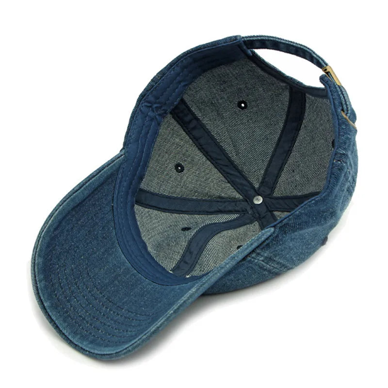 Snapback Cap Spring Summer Washable Denim Embroidery Baseball Caps For Men And Women 모자 골프용품 땡처리 кепка casquette gorras hombre