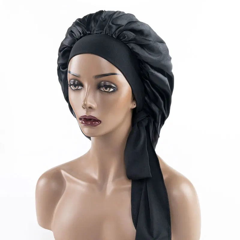Women Hair Bonnet for Sleeping Bonnets Larger Sleeping Hat with Elastic Tie Band Adjustable for Women Curly Natural Hair