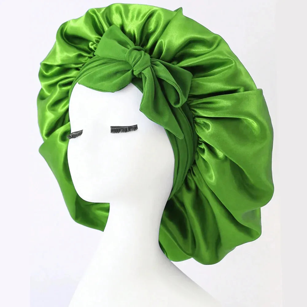 Satin bonnet silk bonnet adjustable bonne for sleeping hair bonnet with tie band bonnets for Women Men