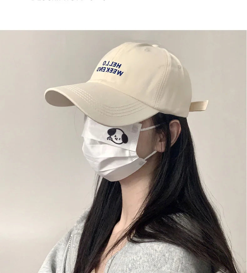 Women Baseball Cap Fashion Spring Summer Oversized Embroidered Letters Curved Brim Daily Wear Outdoor Sports For Big Head
