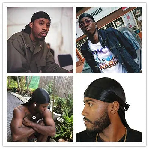 3 Pcs Silky Durag Headwraps Durag for Men Women With Free Waves Cap Durags Pack with Long Tail and Wide Straps Bandanas