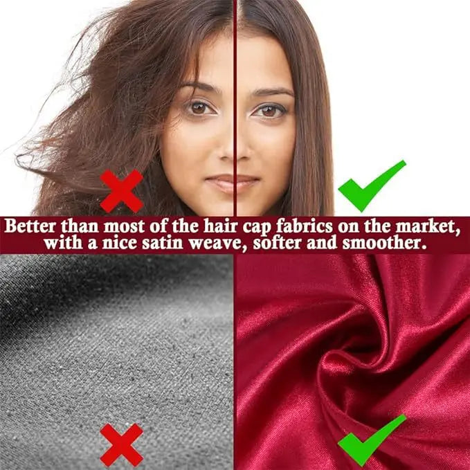 Bonnet for Sleeping Women, Double Layer Hair Satin Bonnets with Elastic Band, Sleep Cap Curly Natural Hair