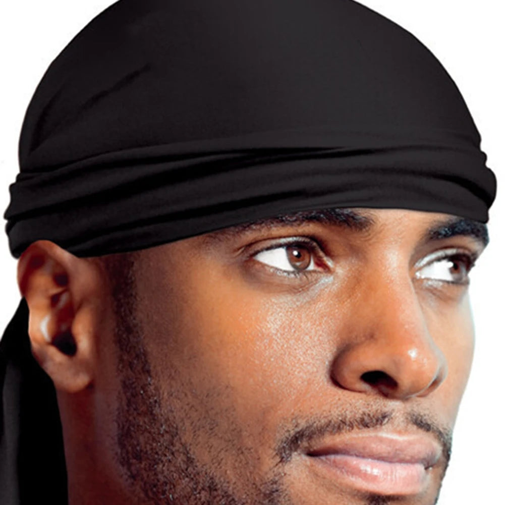 Spandex King S Durag Hat Durags Bandanna Turban Wigs Men Silky Durag Headwear Headband Black/White Hair Accessories