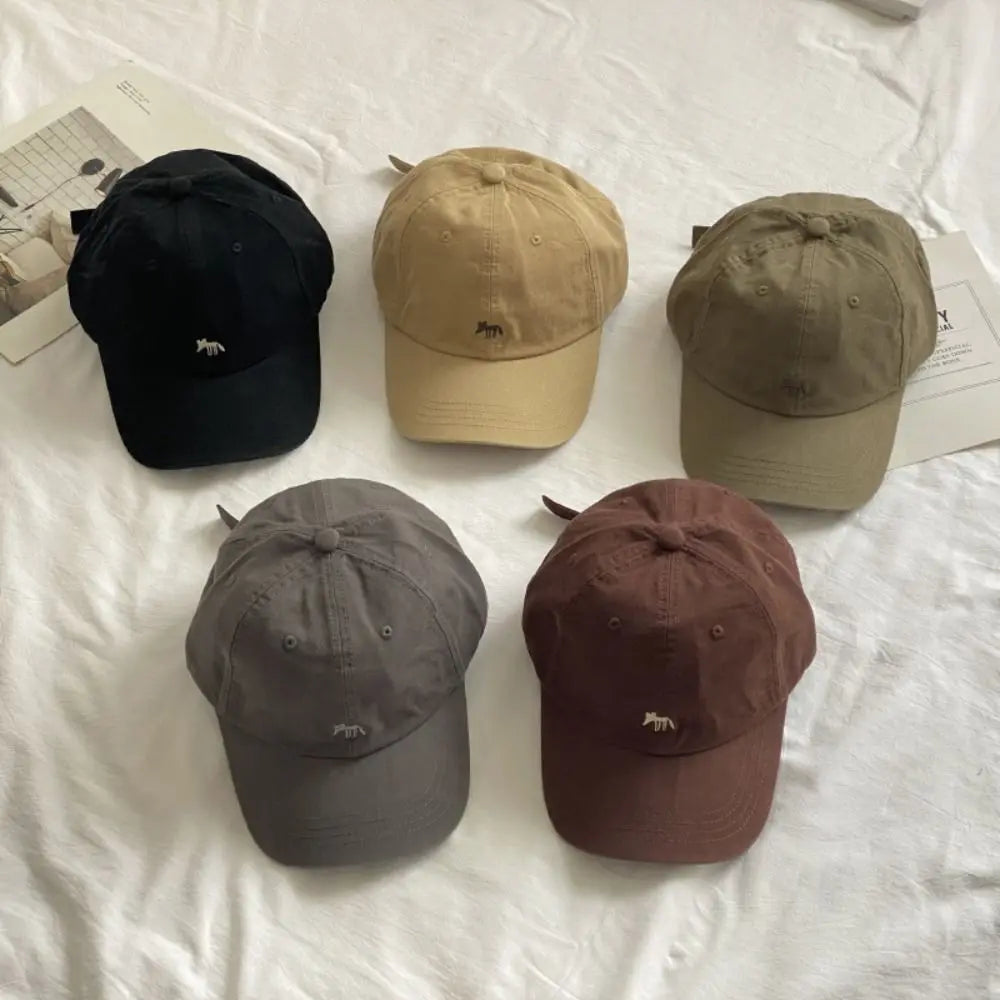 Fashion Embroidered Embroidery Baseball Cap Animals Cotton Canvas Baseball Hat Peaked Cap Sun Cap Sun Hat Girl