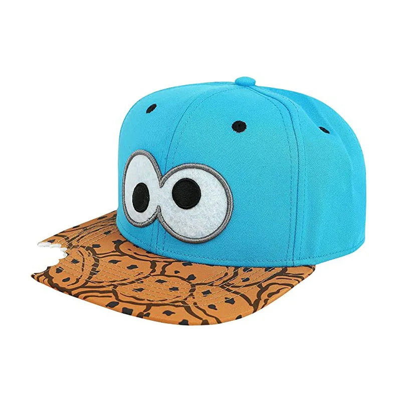PANGKB Brand Delicioso Cap Cartoon Mordida Metal Munchies Cookie Blue Snapback Hat Adults Outdoor Travel Sun Baseball Sports cap