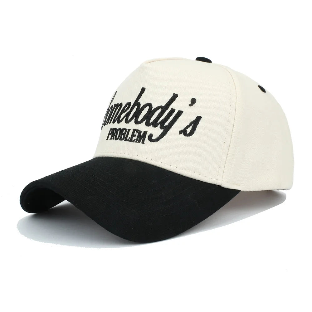 Somebody Truck Driver Hat Men and Women Adjustable Embroidered Baseball Hat Color blocked Valentine's Day Couple Hat