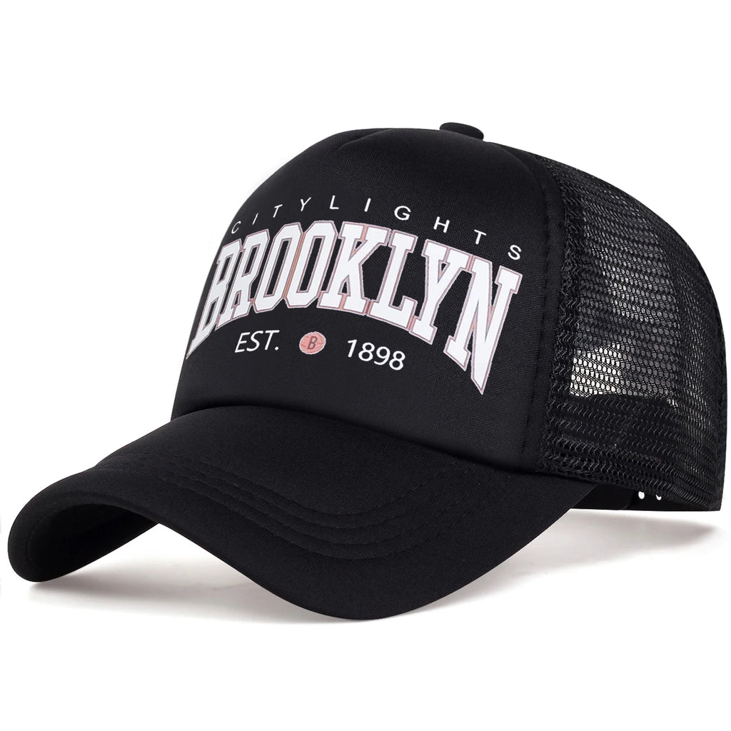 Unisex Brooklyn Letter Printed Baseball Net Caps Spring Summer Outdoor Adjustable Casual Hats Sunscreen Hat Sports Cap