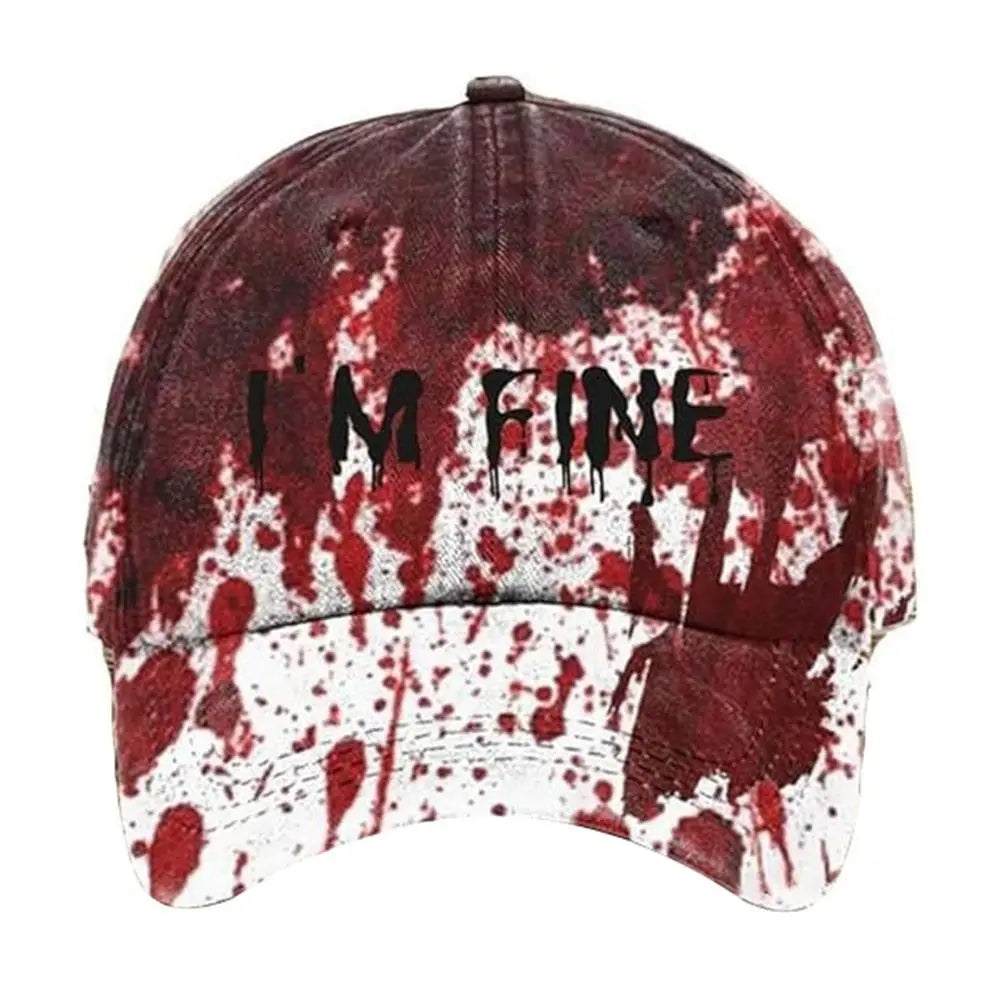Trendy 3D Printed Halloween Hat Tie-Dye Horror Holiday Sunshade Duck Tongue Hat Anti-sun UV Protection Party Caps Outdoor