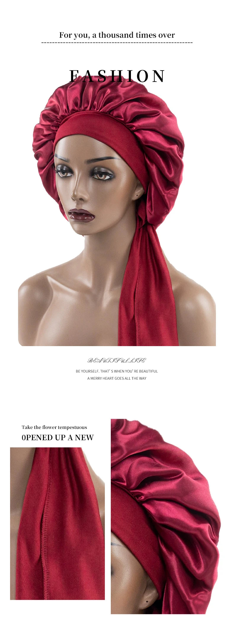 Women Hair Bonnet for Sleeping Bonnets Larger Sleeping Hat with Elastic Tie Band Adjustable for Women Curly Natural Hair