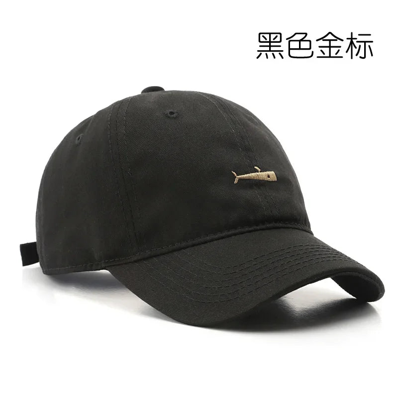 Retro Snapback Hat | Unisex Baseball Cap with Fish Embroidery | Lightweight Summer Visor | Adjustable Dad Hat for Men & Women‌