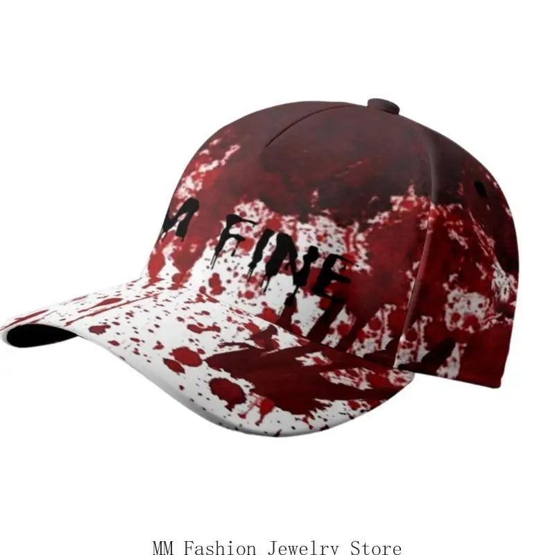 D0UB Spooky Halloween Blood Hat Scary Baseball Caps for Theme Parties Festival Event