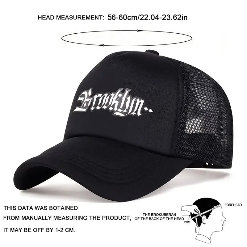 Unisex Brooklyn Letter Printed Baseball Net Caps Spring Summer Outdoor Adjustable Casual Hats Sunscreen Hat Sports Cap