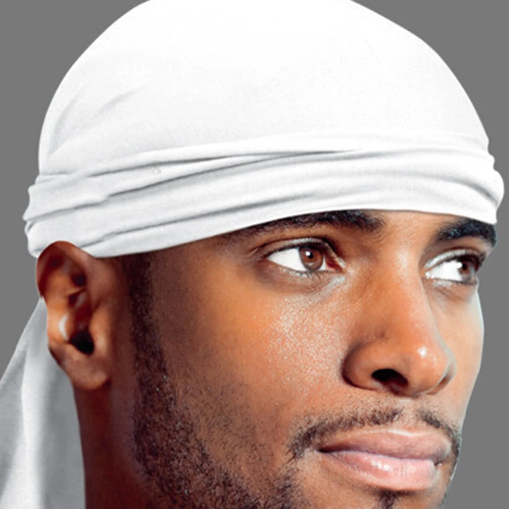 Spandex King S Durag Hat Durags Bandanna Turban Wigs Men Silky Durag Headwear Headband Black/White Hair Accessories