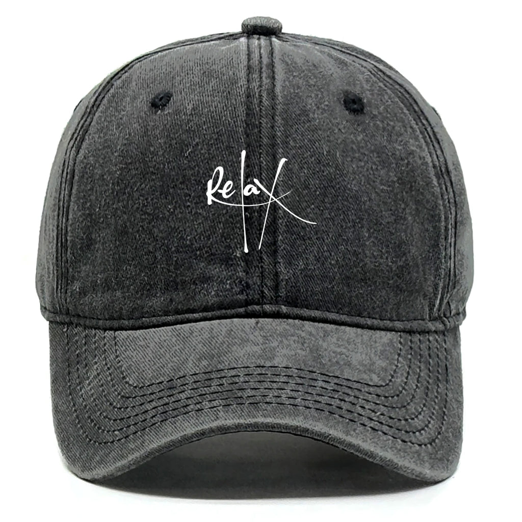 Relax Print Snapback Baseball Caps Mesh Hat Casual Slouchy Adjustable Caps Ideal Choice For Outdoor Sports One Size Fits All