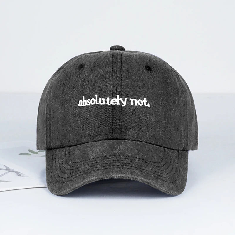 MLFO Absolutely Not Embroidered Washed Baseball Cap: Lightweight, Breathable, and Adjustable—Unisex Casual and Fashionable Hat