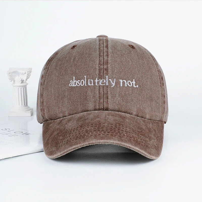 MLFO Absolutely Not Embroidered Washed Baseball Cap: Lightweight, Breathable, and Adjustable—Unisex Casual and Fashionable Hat
