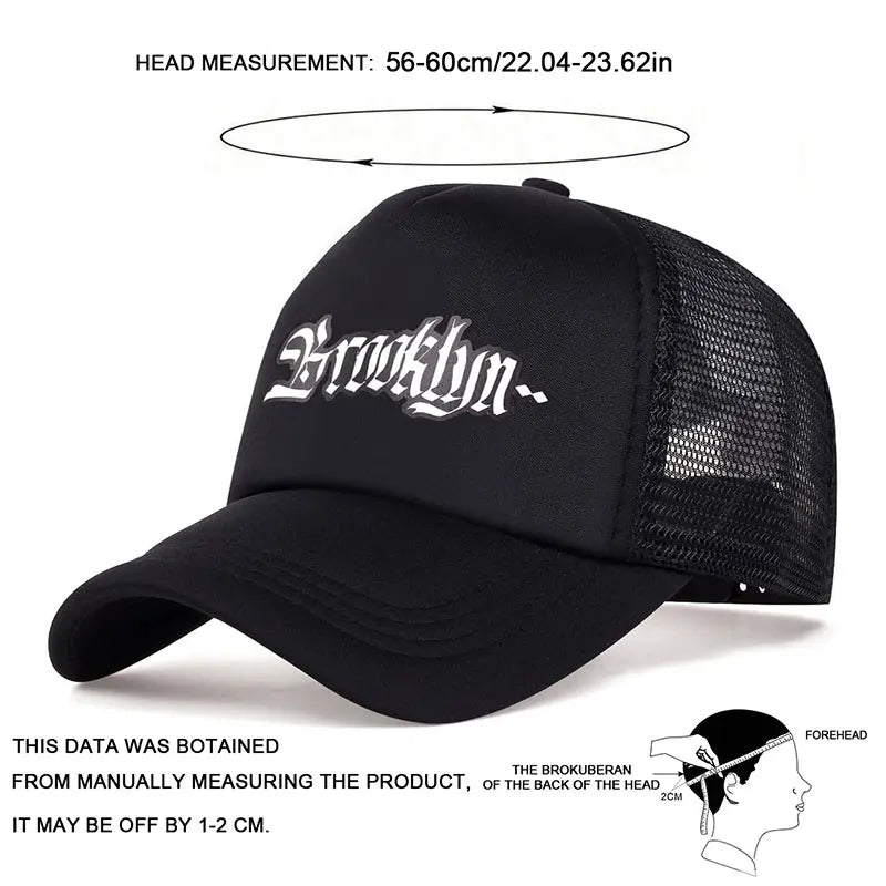 Unisex Brooklyn Letter Printed Baseball Net Caps Spring Summer Outdoor Adjustable Casual Hats Sunscreen Hat Sports Cap