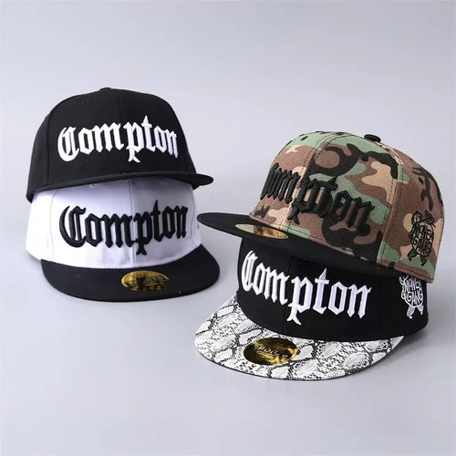 2026 Nouvelles casquettes snapback Compton pour hommes Casquette de baseball hip-hop à la mode avec os pour adultes Casquettes de sport réglables Casquettes de camionneur