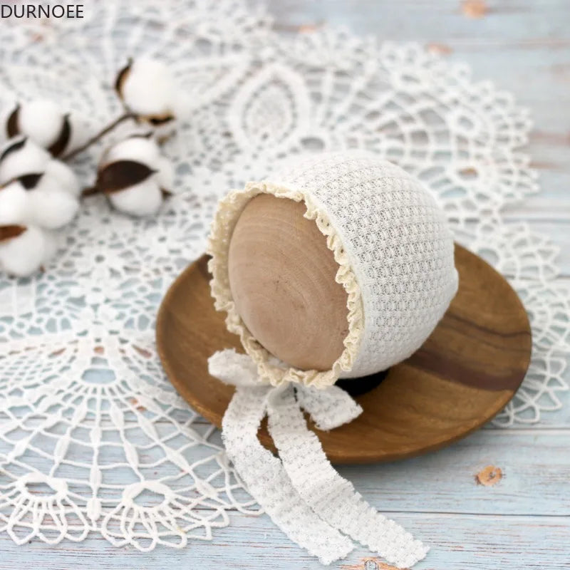 Newborn Bonnet  Lace Hat Newborn Photography Props Accessories Bebe Photo Shoot Caps