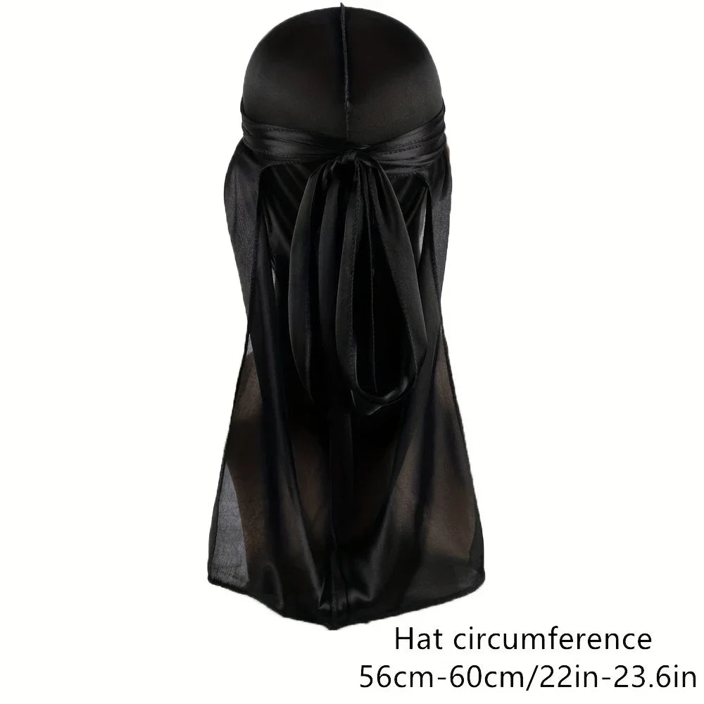 Unisex Long Silky Durag Long Tail Silky Scarf Muslim Doo Rag Pirate Hat Durag Chemo Caps Skull Hat Turban hair band Bandanas