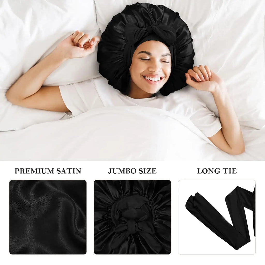 New Bonnet Sleep Cap Hair Band For Women Ladies Coffon Black Night Cap Hair Care Bonnet Nightcap Fashion Nightcap