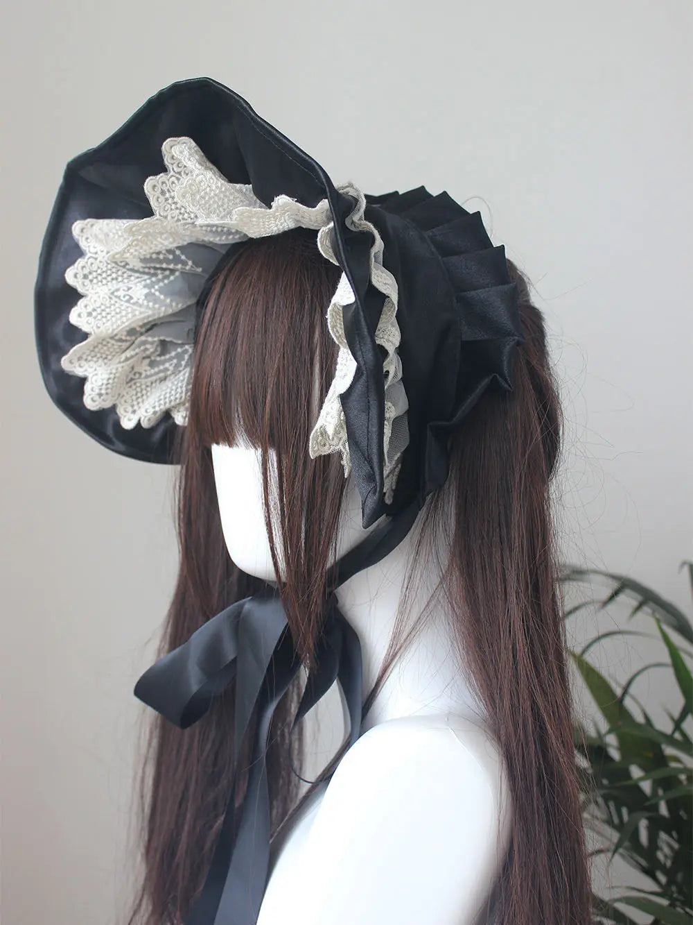 Gothic Bonnet Fedoras Hat Gorgeous Lolita Anime Lace Bow Flat Hats Exhibition Cosplay Show Lace Hair Accessories Flat Cap Gorras