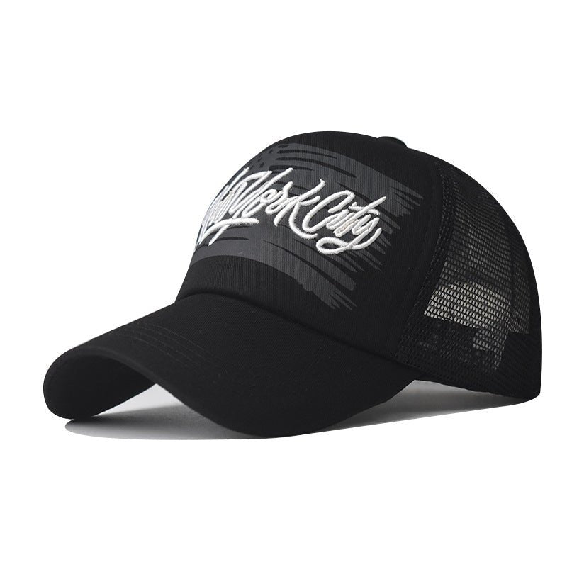 Cotton Embroidered Baseball Cap Summer Color Matching Mesh Cap Men And Women Outdoor - Caps Fitted Little Rock Caps Fitted Little RockCaps Fitted Little Rock