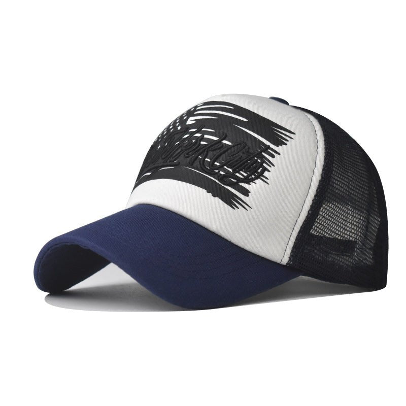 Cotton Embroidered Baseball Cap Summer Color Matching Mesh Cap Men And Women Outdoor - Caps Fitted Little Rock Caps Fitted Little RockCaps Fitted Little Rock