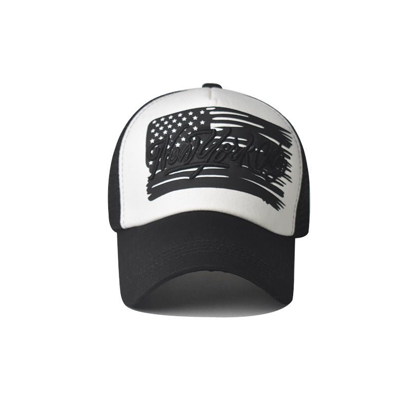 Cotton Embroidered Baseball Cap Summer Color Matching Mesh Cap Men And Women Outdoor - Caps Fitted Little Rock Caps Fitted Little RockCaps Fitted Little Rock
