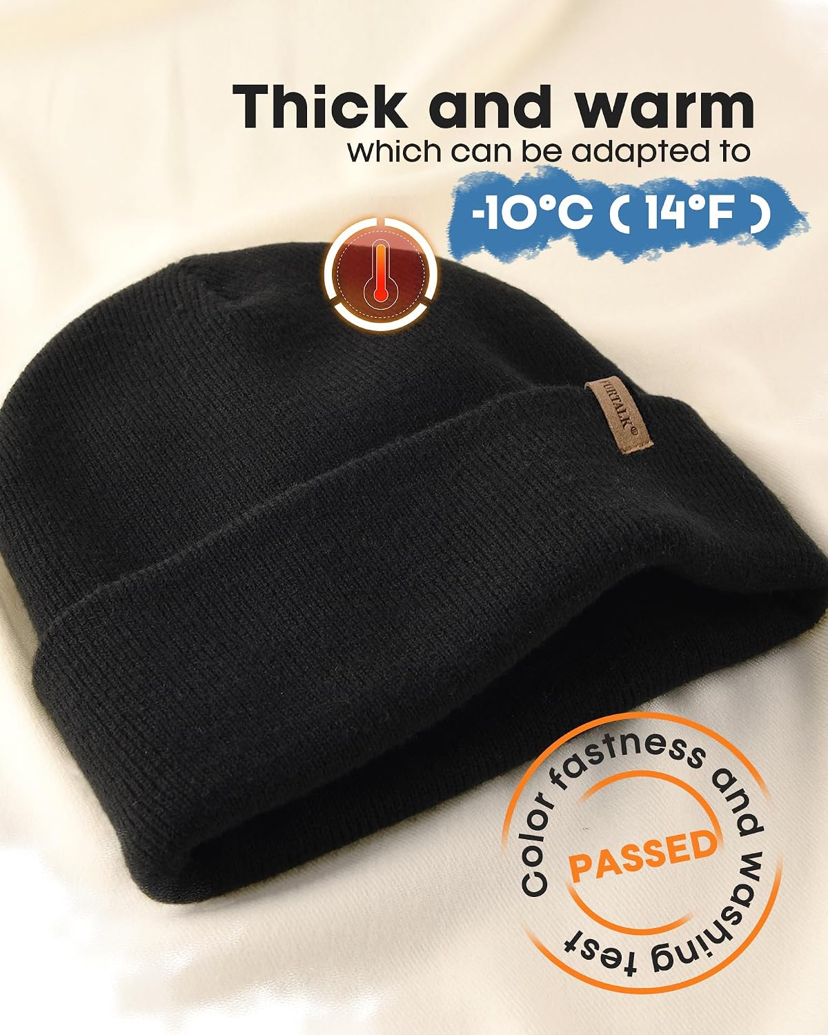 FURTALK Beanie for Men Women Cuffed Thick Knitted Unisex Winter Hat Beanies Skull Cap - Caps Fitted Little RockCaps Fitted Little Rock Caps Fitted Little Rock