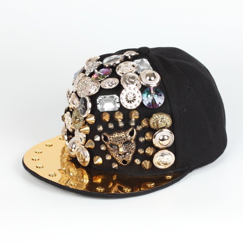 Men Women Skull Leopard Head Rivet Baseball Cap - Caps Fitted Little Rock Caps Fitted Little RockCaps Fitted Little Rock
