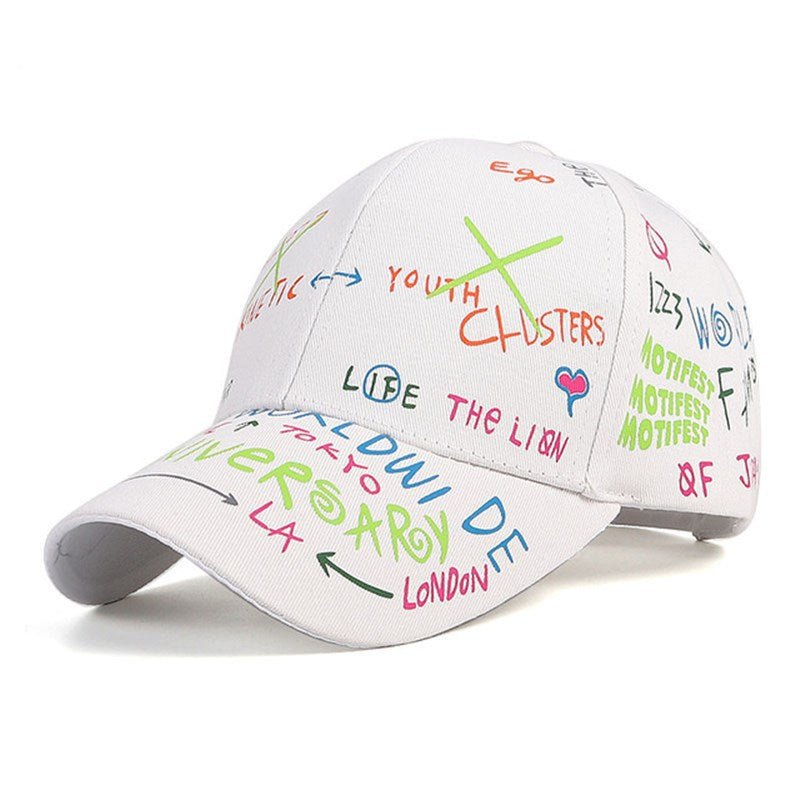 New WHAT Graffiti Baseball Cap Hip Hop Tide Hat Summer Travel Shade Caps Men Women Outdoor Sports Casual Hats Snapback Hats Gorr - Caps Fitted Little Rock Caps Fitted Little RockCaps Fitted Little Rock