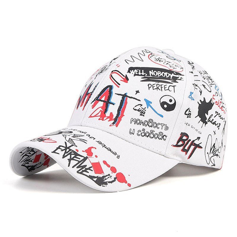 New WHAT Graffiti Baseball Cap Hip Hop Tide Hat Summer Travel Shade Caps Men Women Outdoor Sports Casual Hats Snapback Hats Gorr - Caps Fitted Little Rock Caps Fitted Little RockCaps Fitted Little Rock