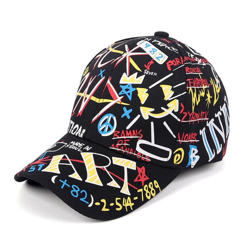 New WHAT Graffiti Baseball Cap Hip Hop Tide Hat Summer Travel Shade Caps Men Women Outdoor Sports Casual Hats Snapback Hats Gorr - Caps Fitted Little Rock Caps Fitted Little RockCaps Fitted Little Rock