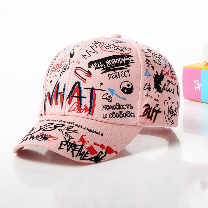 New WHAT Graffiti Baseball Cap Hip Hop Tide Hat Summer Travel Shade Caps Men Women Outdoor Sports Casual Hats Snapback Hats Gorr - Caps Fitted Little Rock Caps Fitted Little RockCaps Fitted Little Rock