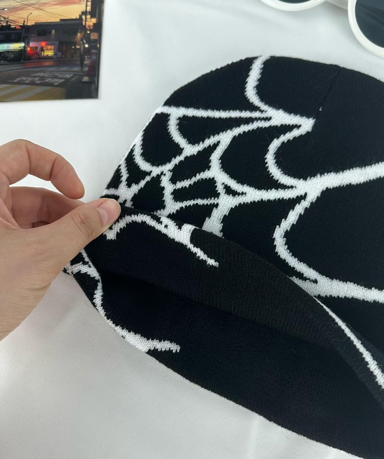 Pooyikoi Y2K Gothic Spider Pattern Wool Acrylic Knitted Hat Women Beanie Winter Warm Beanies Men Casual Skullies Outdoor - Caps Fitted Little RockCaps Fitted Little Rock Caps Fitted Little Rock