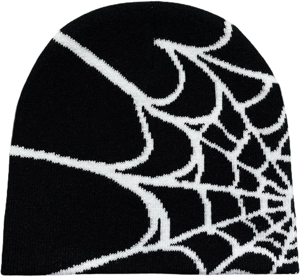 Pooyikoi Y2K Gothic Spider Pattern Wool Acrylic Knitted Hat Women Beanie Winter Warm Beanies Men Casual Skullies Outdoor - Caps Fitted Little RockCaps Fitted Little Rock Caps Fitted Little Rock