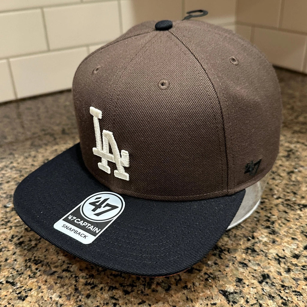 Los Angeles Dodgers '47 Captain Snapback Hat Men's OSFA Brown Black New