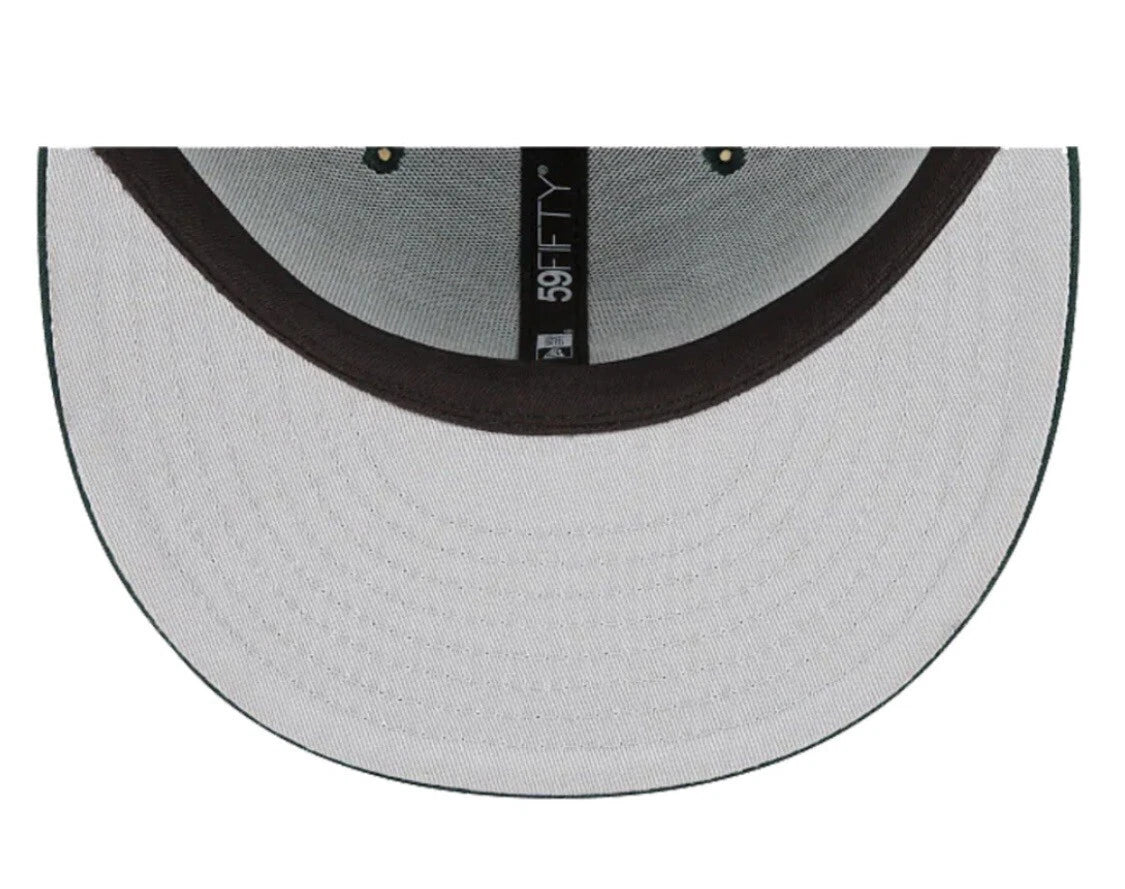 New York Yankees MLB New Era 59FIFTY Fitted Cap HAT 5950 DARK GREEN RETRO OG NEW